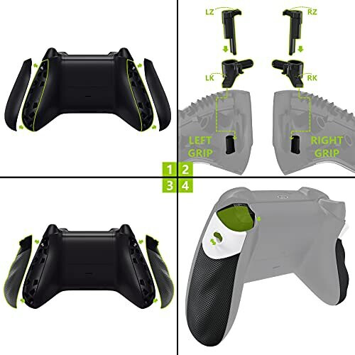 FLEXOR Rubberized Side Rails Grips Trigger Stop Kit for Xbox Series X/S Controller, Ergonomic Trigger Stopper Handle Grips for Xbox Core Controller ? 2