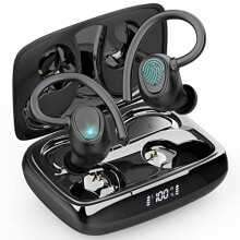 Wireless Earbuds, Wireless Headphones Running Bluetooth 5.3 Headphones with Mic, Wireless Earphones IP7 Waterproof Ear Hooks, Noise Cancelling Earbuds