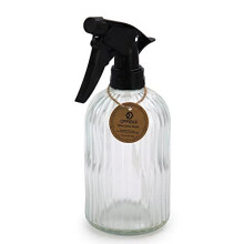 Glass Spray Bottle, Handheld Pressure Plant Mister 0.4L Water Sprayer Watering Can with Adjustable Nozzle for Garden, Plant, Cleaning (Clear)