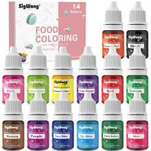 SigWong 14-Color Neon Liquid Food Coloring Set (6ml each) - Highly Concentrated, Safe for Baking, Icing, Decorating, Slime & DIY Crafts