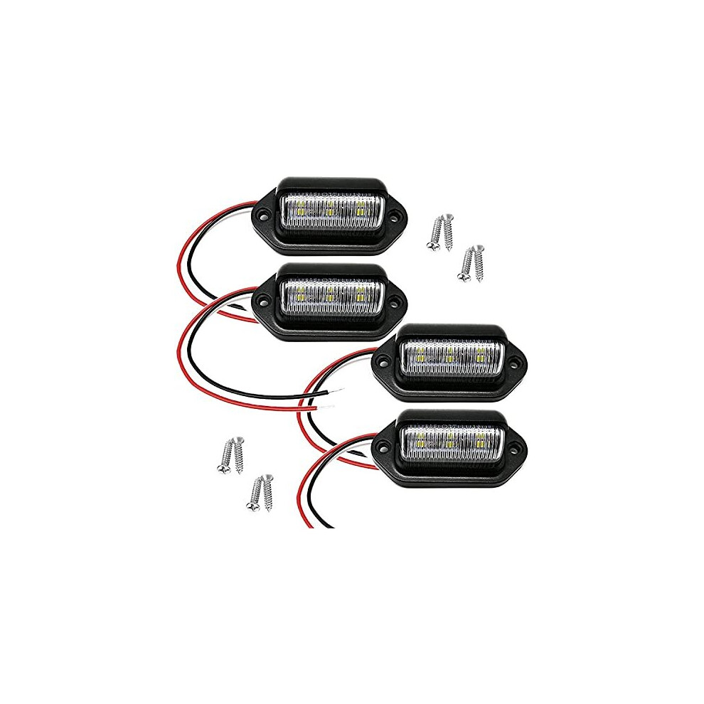 4Pcs Led Number Plate 12V-24V Dc Waterproof 6-Smd License Plate Lamp Tail, For Truck Suv Trailer Van Rv Boats As Step Courtesy Dome Light 5011145510281
