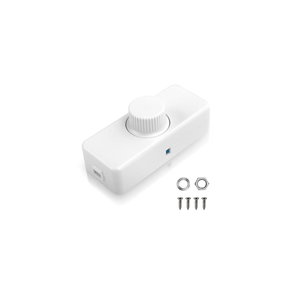 Inline Led Dimmer Switch, 220-240V Knob Dimmer Switch For Led Lights 3-100W Trailing Edge Dimmer For Dimmable Led/Incandescent/Halogen Bulbs For 5011145510038