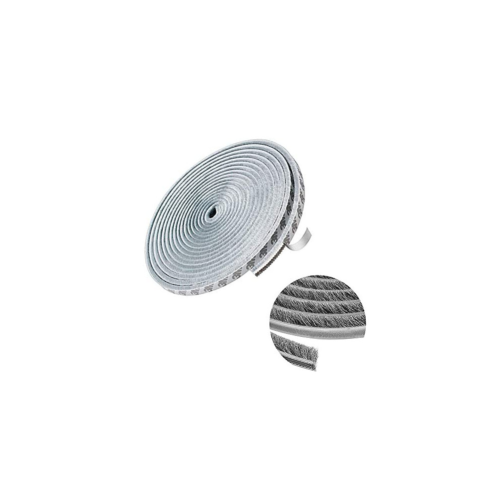 Pile Weatherstripping, Ctricalver 5M*9Mm*9Mm Self Adhesive Brush Seal Strip For Door Window Weatherproof Soundproof Dustproof (Gray) 5011145501654