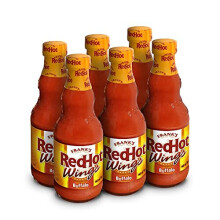 RedHot Buffalo Wings Sauce 148 ML | Pack of 6 | Hot Chilli Sauce | Vegan & Non-Vegan Cuisine | Perfect for Chicken Wings, Burritos & Fajitas |No