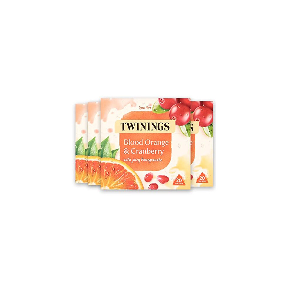 Blood Orange, Cranberry & Pomegranate Fruit Tea, 80 Tea Bags (Multipack of 4 x 20 Tea bags)