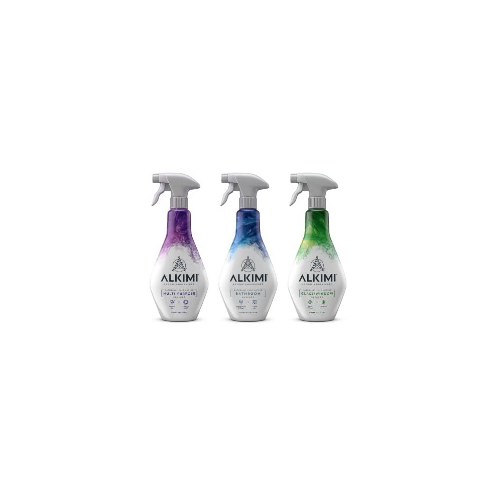 Ultimate Collection Cleaning Pack 3 x 500ml - Multi-Purpose Cleaner, Bathroom Cleaner & Window & Glass Cleaner - Non-Toxic & Bleach Free - All Natural