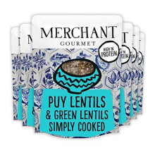 New Puy Lentils Cooked - Pack of 6 x 250 g Pouches (Ready-to-eat & Vegan)
