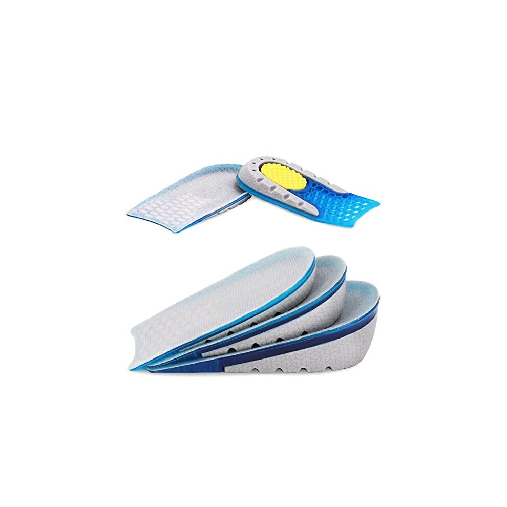 Gel Height Increase Insoles 1 Pair, Shock Absorption Heel Cushion Pads, Height Lift Shoes Inserts for Men & Women