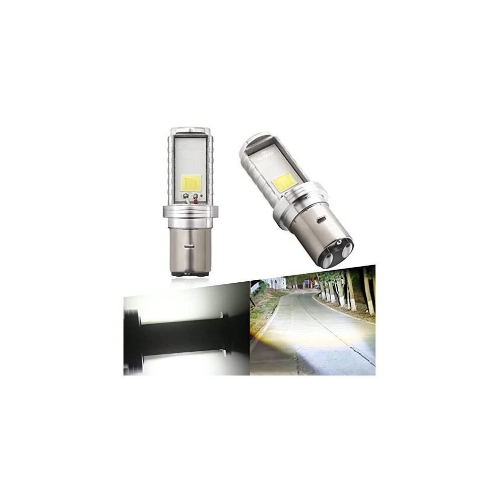 Ba20d Led Bulb H6 Led Motorcycle Head Bulb Hi/Lo Beam S2 Bulb For Motorbike Head 9-80V 12W Cob Led Chips 6500K, Pack Of 2 Light/White 5011145518928