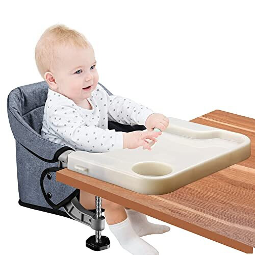 Hook On High Chair, Clip on Chair with Removable Tray, Fold-Flat ...