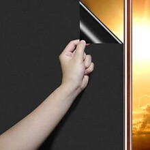 Blackout Window Film Privacy,Blackout Film100% Total Light Blocking Non Adhesive No Glue Static Cling Blackout Stickers,Black Window Film Frosted for