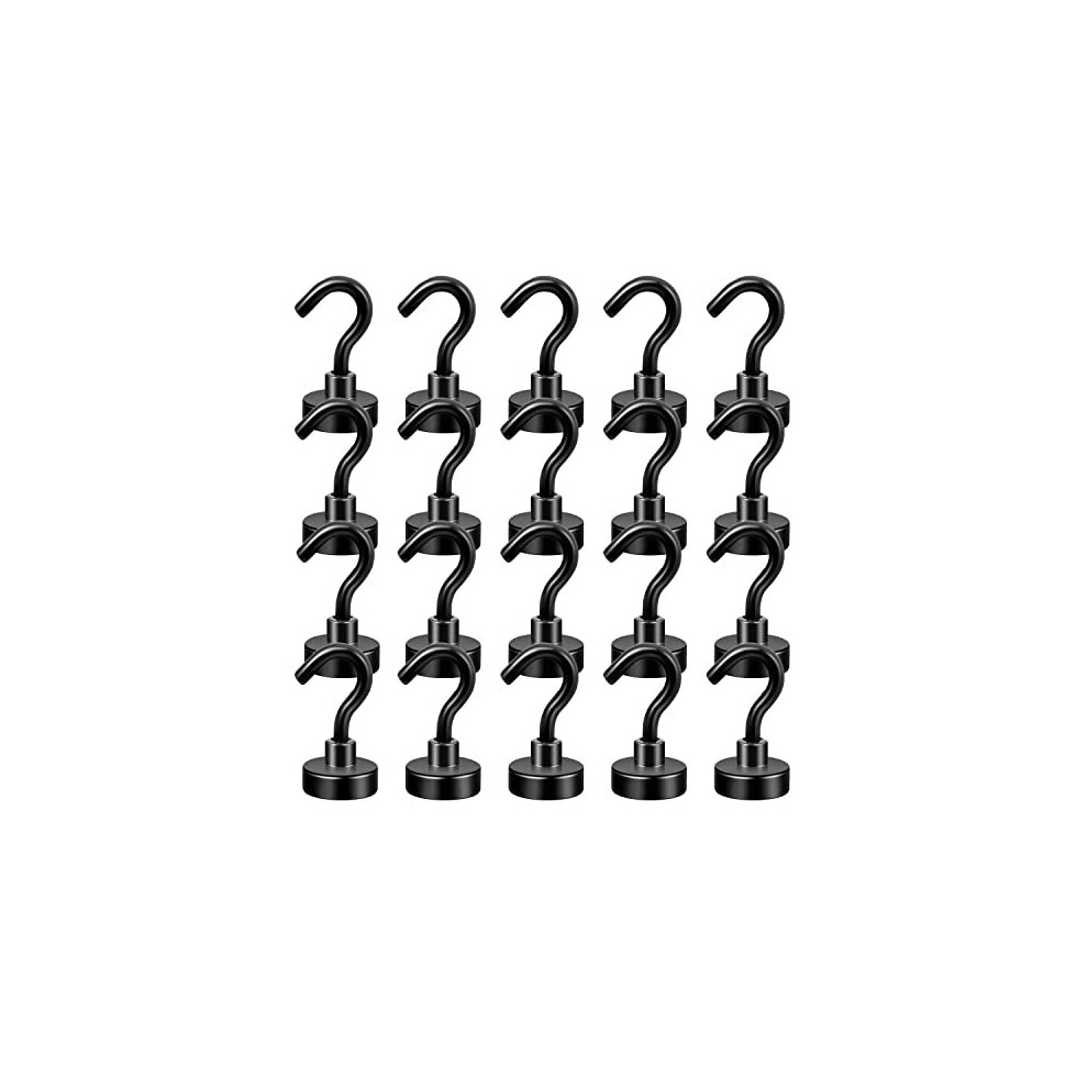 Black Magnetic Hooks, 22 Lb+ Heavy Duty Magnets With Hook For Fridge, Extra Strong Super Cruise Hook For Hanging, Magnetic Hanger For Curtain, Grill, 5011145524387