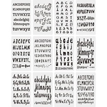 12 Pack Letter Stencils 4 x 7 Inch Alphabet Number Journal for Painting on Wood Reusable Plastic Drawing Stencil Template Planner Scrapbook DIY Craft