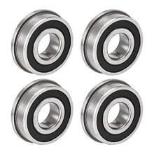 F6202-2RS Flanged Ball Bearing 15x35x11mm Double Sealed Chrome Steel Bearings 4pcs