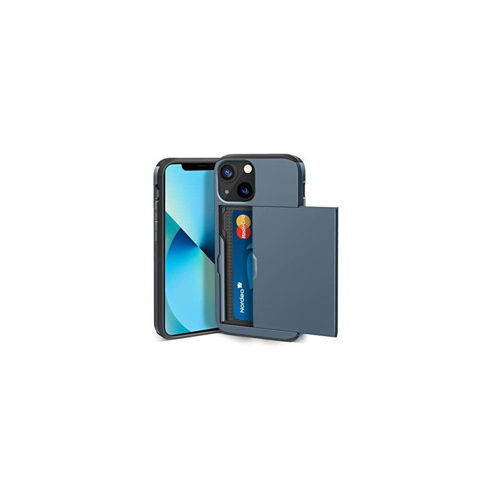 For Iphone 13/Iphone 14 Case Shockproof Wallet Case For Iphone 13 Case With Card Holder Protective Dual Layer Armor Phone Case Rubber Bumper Cover For 5011145524561