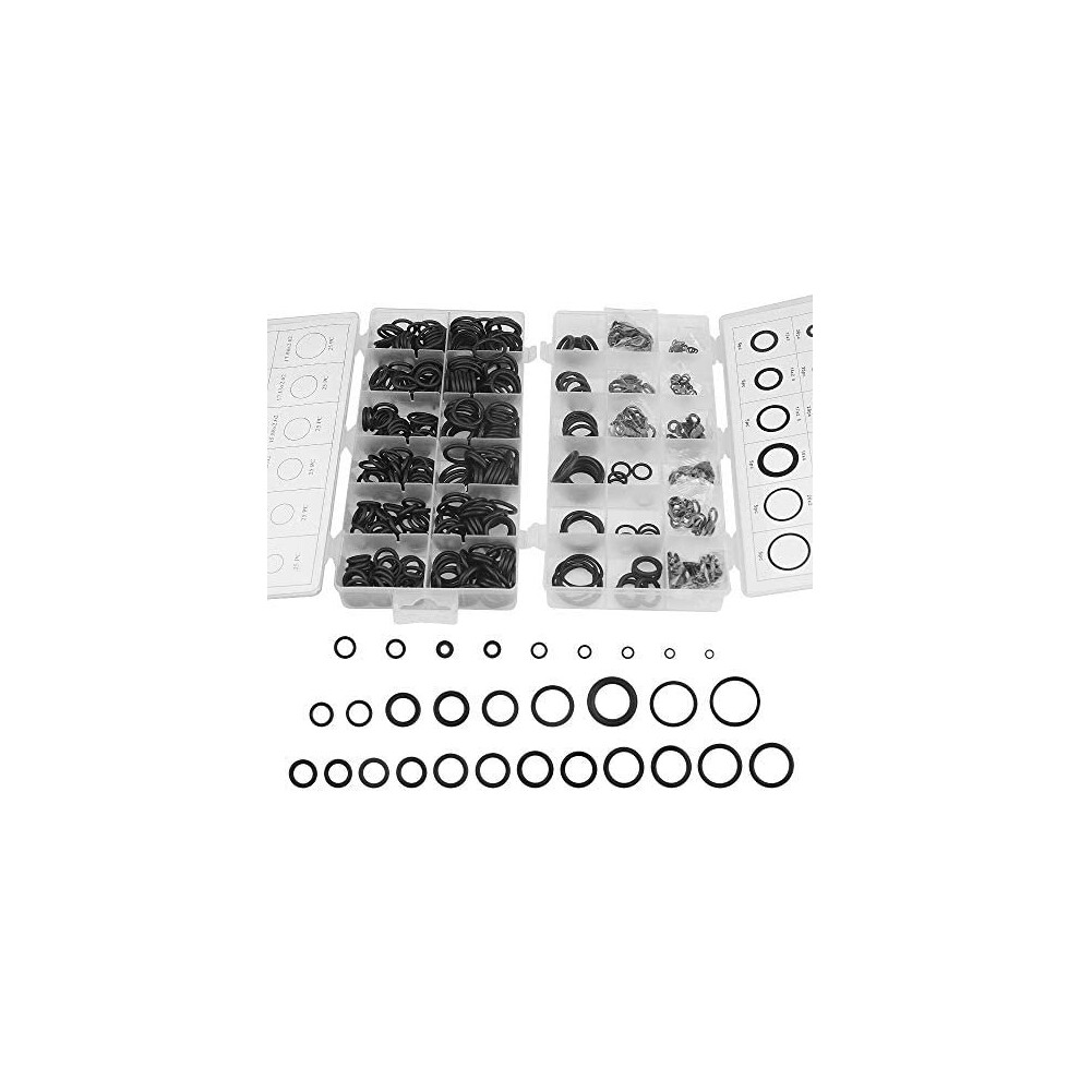 300Pcs Assorted O-Ring Kit With 225Pcs Rubber O-Ring Sealing Gasket Repair Box Washer Seal Assortment Set For Plumbing Automotive General Repair 5011145525414