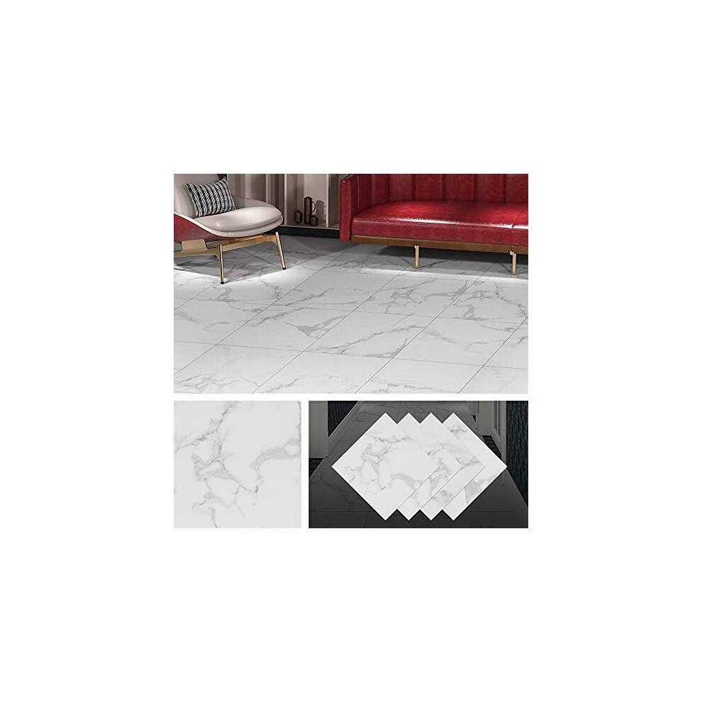 Vinyl Flooring Adhesive Floor Tiles Grey White Marble Self Adhesive Floor Tiles Peel and Stick Floor Tiles 30x30cm Vinyl Floor Tiles for Bathroom