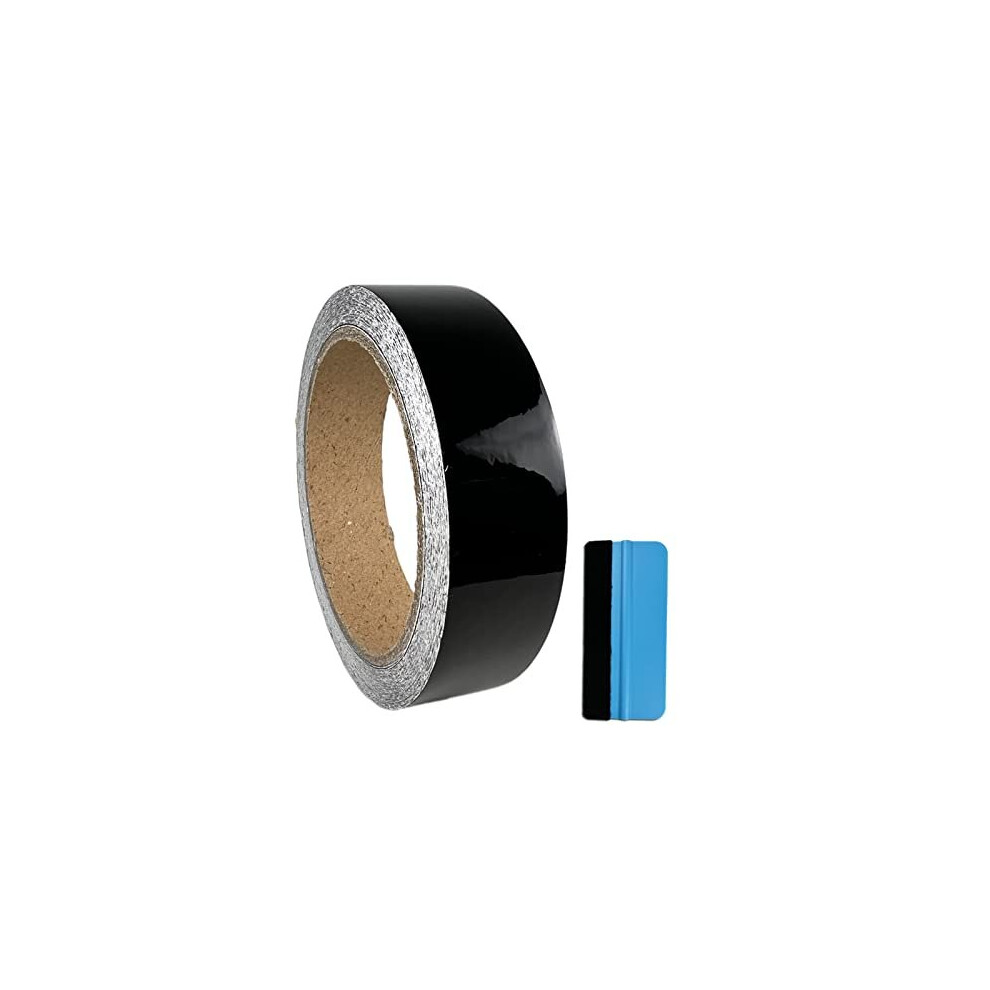 High Gloss Air-Release Adhesive Vinyl Tape Roll Contain Installation Tool Set (2.5Cm X 900Cm) Black 5011145528552