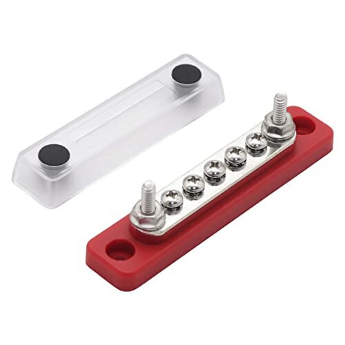 100Amp 12V - 48V DC Bus Bar with 5 Screws Terminal, Copper Made 100A ...