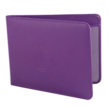 Disabled Badge and Timer Holder, PU Leather Blue Badge Wallet Protector Disabled Parking Permit Cover Holder Hologram-Safe (Purple)