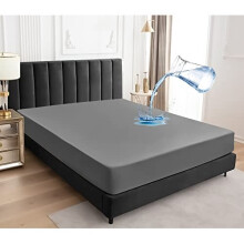 Waterproof Mattress Protector double,135x190cm Mattress Cover for Bed,30cm Deep Pocket Fitted Sheet Style Mattress Protector with Elastic Rubber