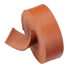 25mm/1 Inch Wide Lychee Pattern Leather Strap, 2.5m/98 Inch Long Single Side Imitation Flat Leather Cord for DIY Craft Projects, Pet Collars, Belts,