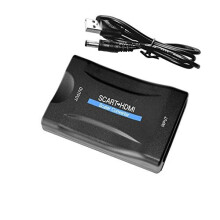 Scart to HDMI Converter, SCART In HDMI Out Video Adaptor, Full HD 720P/1080P Switch Video Audio Upscale Converter for HDTV Monitor Projector STB VHS