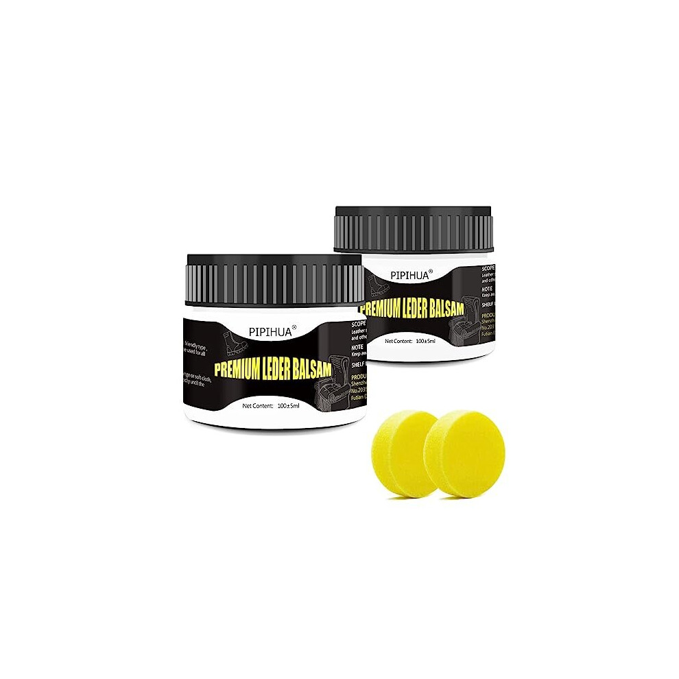 Premium Leather Balsam,Leather Conditioner & Restorer,Natural Leather Polish Balm with Beeswax for Furniture, Sofas, Shoes, Bags, Car Seats,