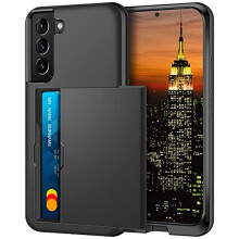 for Samsung S22 Case Wallet Case Armor Shockproof Case Heavy Duty Protective Case Hard PC Back Soft TPU Bumper Card Holder Slot Wallet Case Cover for