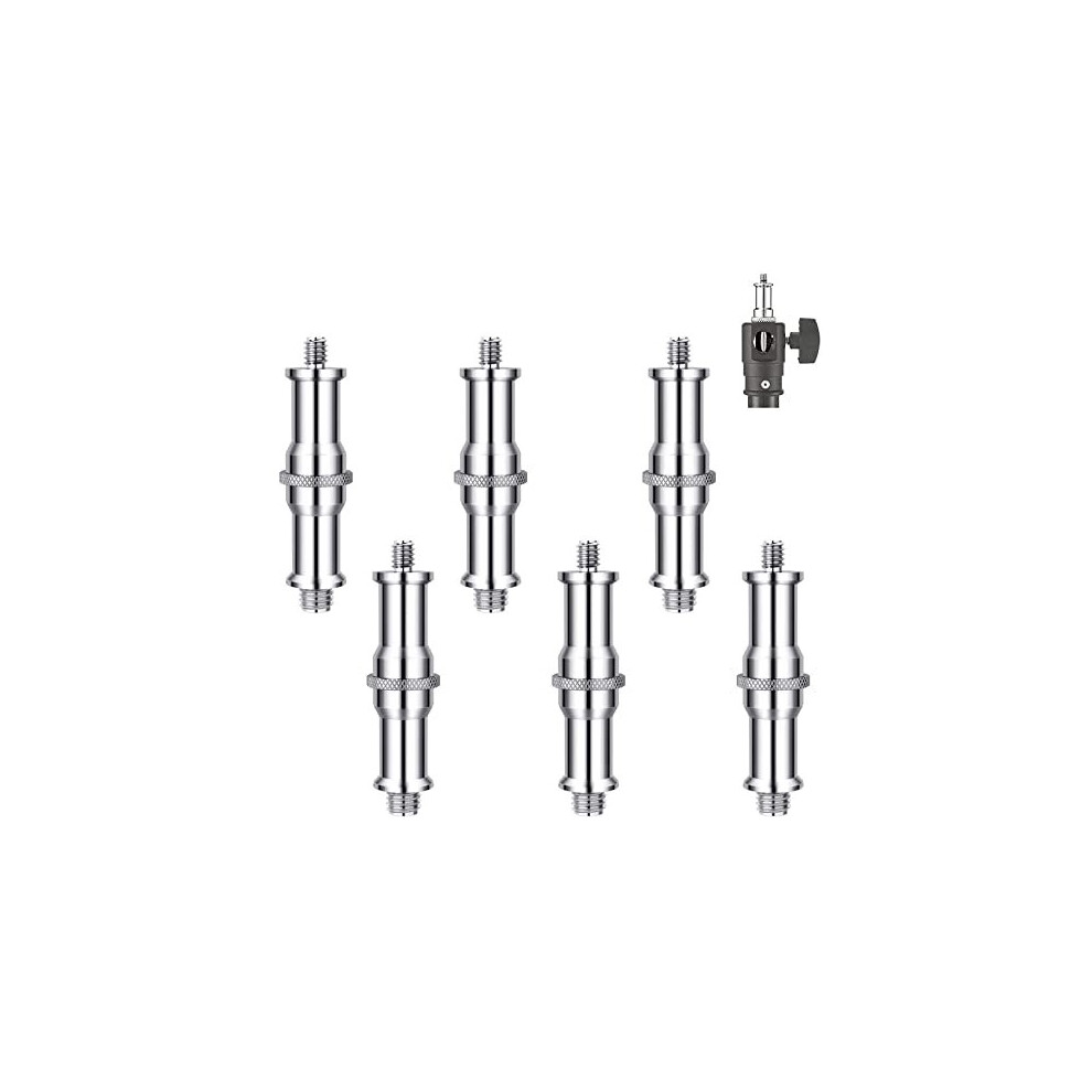6 Pcs Standard 3/8 To 1/4 Adapter Thread Screw Spigot Stud Metal Male Convertor For Stand Tripod Monopod Photo Studio Hot Cold Shoe Mount Ball Light 5011145517501