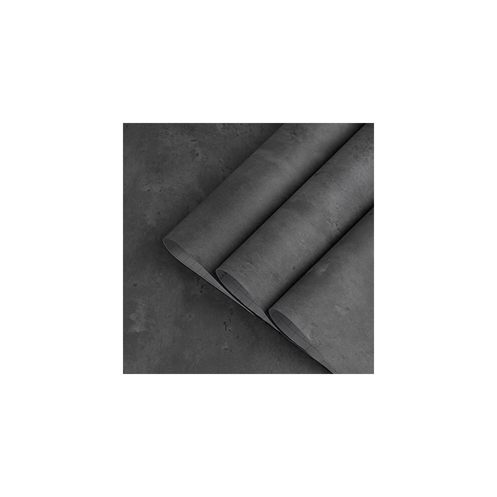 Dark Grey Concrete Texture Self Adhesive Wallpaper Peel Stick 3D Cement Look Countertop Contact Paper Gray Vinyl Wrap Roll Matte Thicken 118X16inch 5011145534973