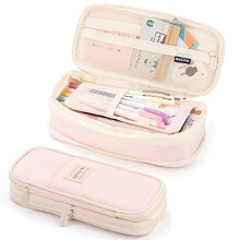 Big Capacity Pencil Case Large Pencil Pouch Stationery Pen Bag for Teen Girls-Pink