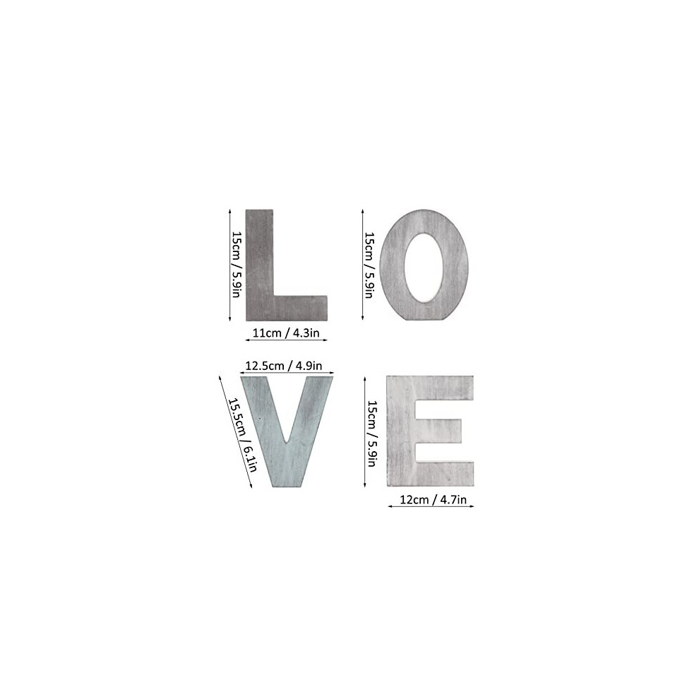 Zerodis Rustic Wood Love Sign Decor, Retro Freestanding Decorative Word Signs Wooden Letters Love Decoration Ornaments For Living Room House Table Shelf Decor