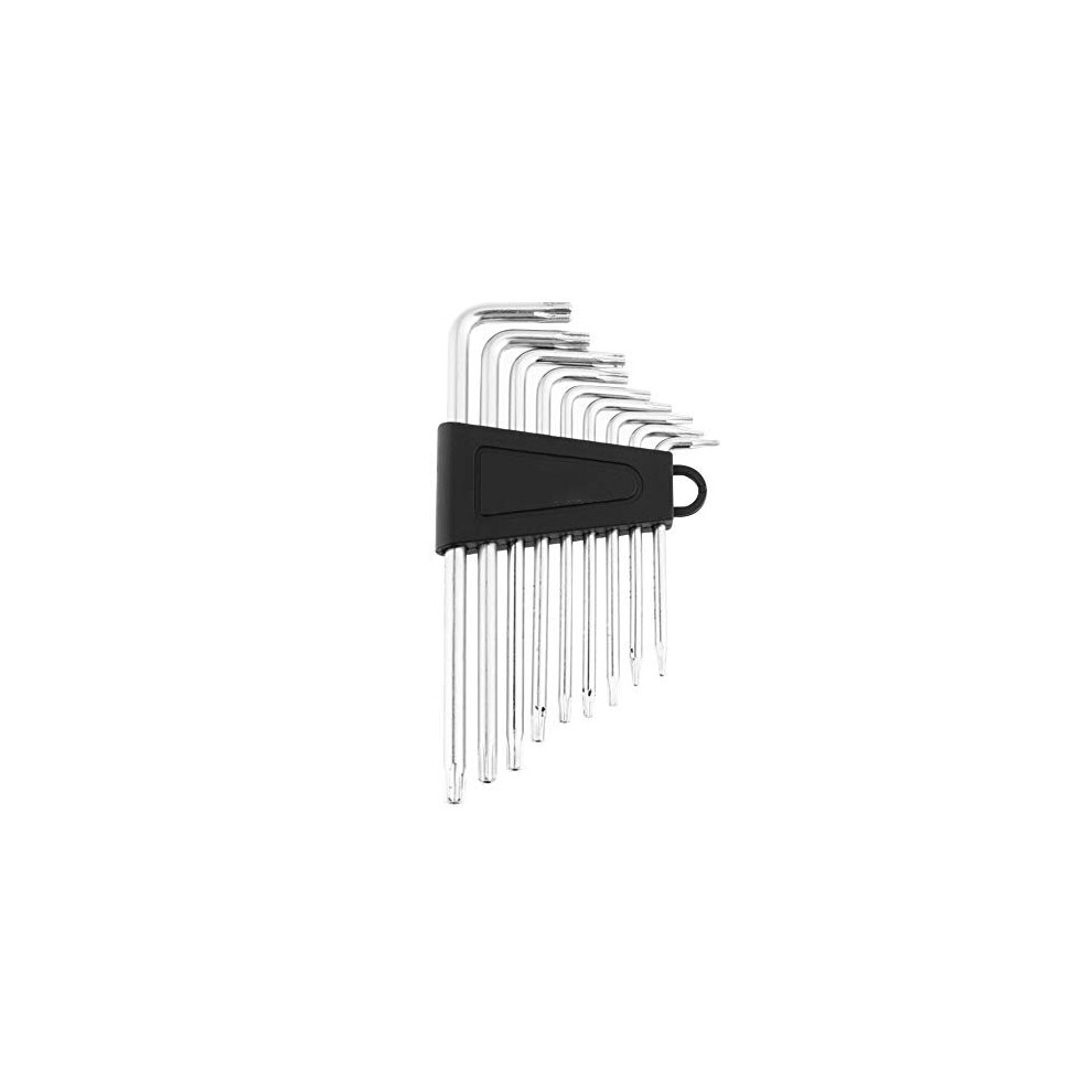 Hex Key Set, 9Pcs Heat Treated Crv Steel Long Arm Small Star Hexagon Keys Torx Allen Key Set L-Wrenches T6 T7 T8 T9 T10 T15 T20 T25 T27 For Home Use 5011145536403