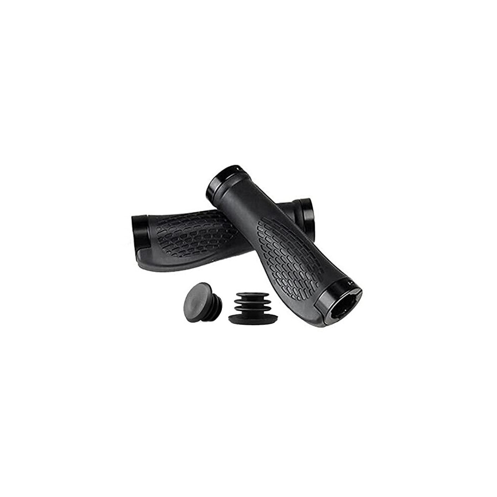 2x Universal 22mm Soft Rubber Bicycle Handlebar Grips with Double Lock Aluminum Screws | Anti-Slip Bicycle Handle Grips | handlebar Grips for BMX, MTB