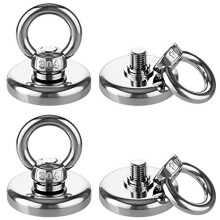 Strong Neodymium Fishing Magnets 95 LBS(43 KG) 1.26''/32mm Diameter Heavy Duty Rare Earth Magnets with Eyebolt for Magnetic Hooks, Magnet Fishing