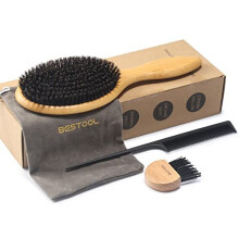 Hair Brush, Boar Bristle Hair Brush for Women Men Children, Bamboo Paddle Natural Boar Bristle Brush for Thin, Fine Hair, Improve Hair Texture