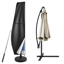 Parasol Cover with Rod, Cantilever Parasol Protective Cover fit for 2-3m Waterproof UV-Block Windproof Large Umbrella Cover with Zip and Storage Bag