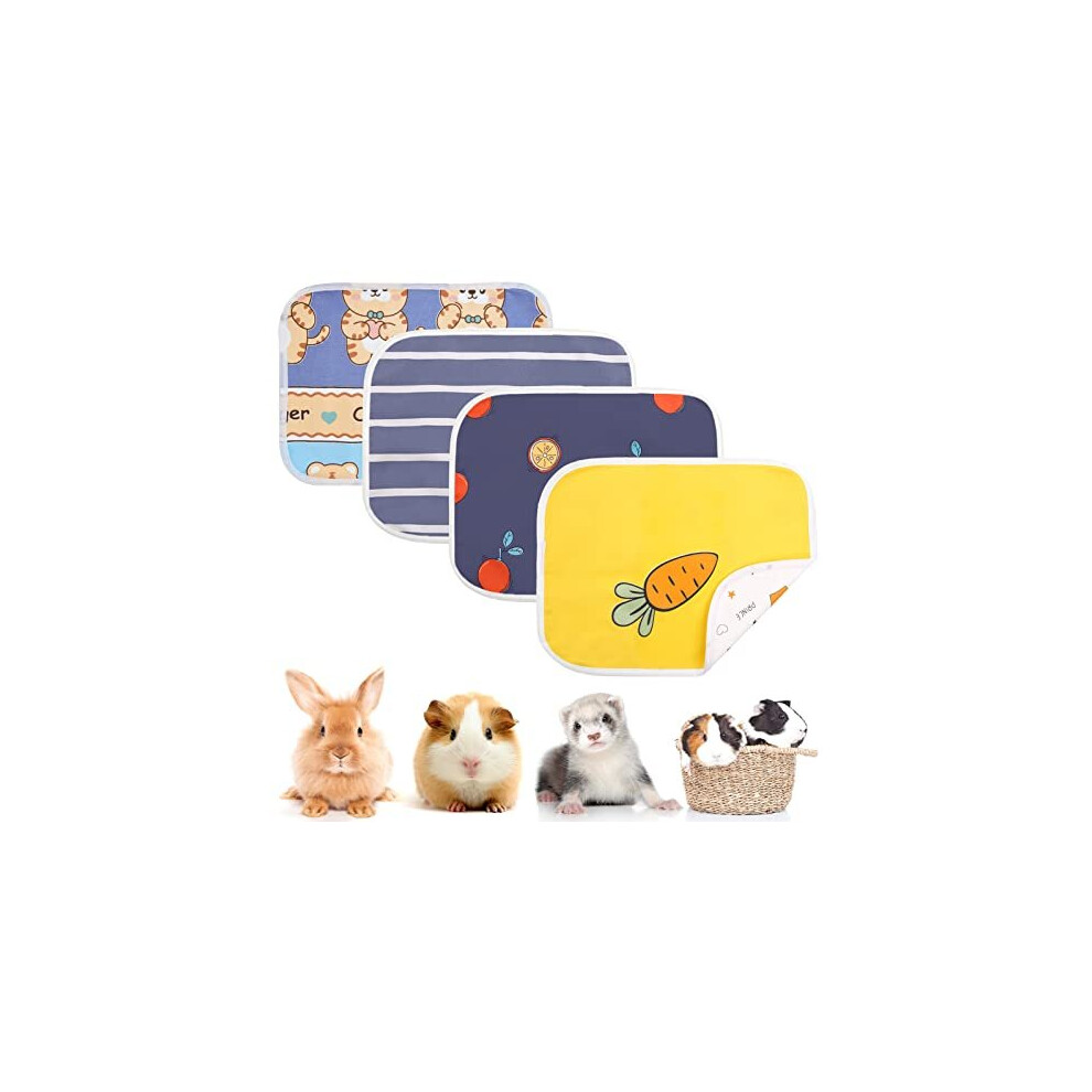 Guinea Pig Cage Liners, 4 Pack Waterproof Machine-Washed and Reused Guinea Pig Bedding, High Absorbent Small Animal Pee Pads for Rabbit, Hamsters,