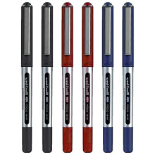 Eye Micro Ub-150 Gel Ink Pen - 0.5 mm - Pack of 6-2 x Black, 2 x Blue, 2 x Red