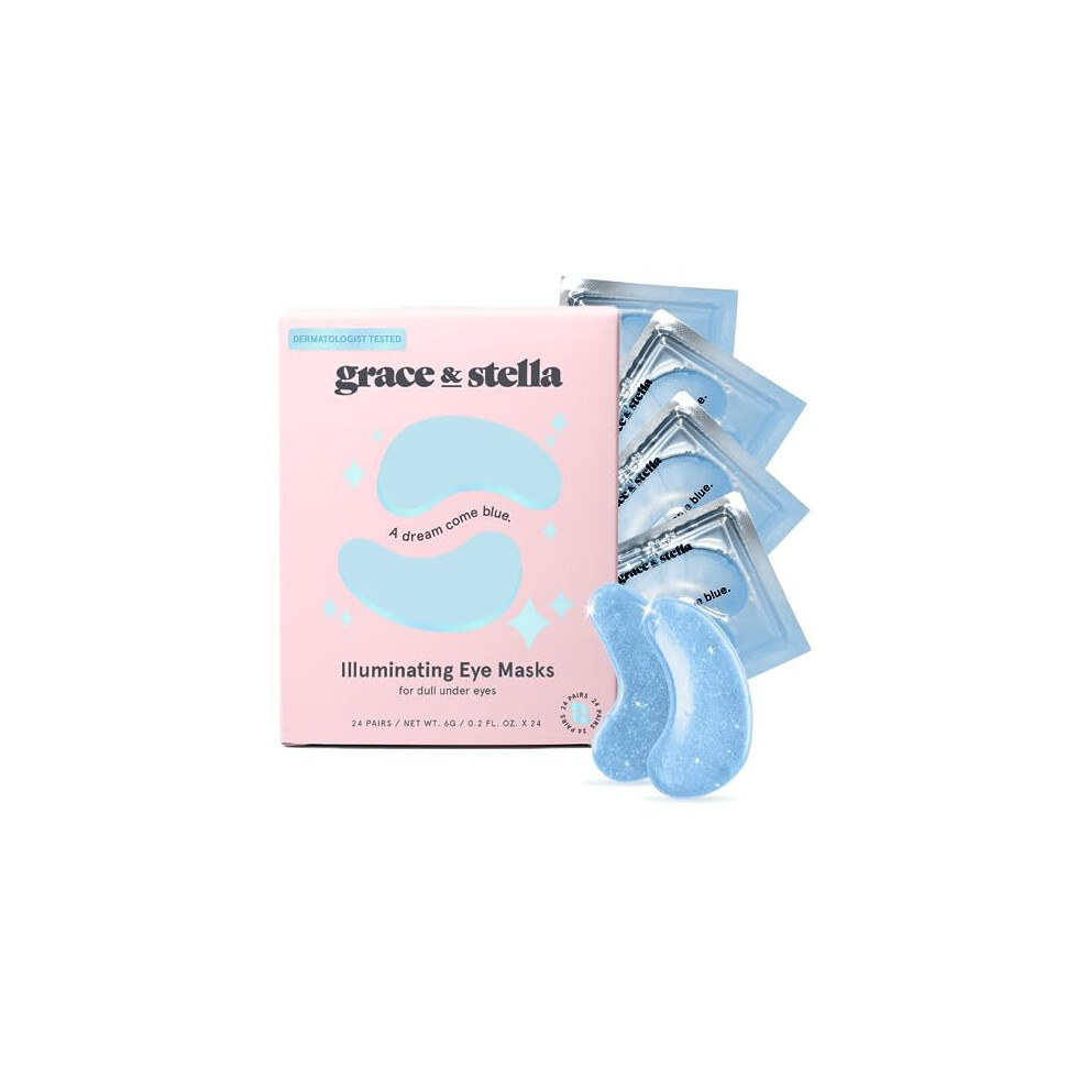 Grace & Stella Dark Award Winning Under Eye Mask - Reduce Circles, Puffy Eyes, Undereye Bags, Wrinkles - Gel Under Eye Patches, Vegan Cruelty-Free Self Care By Grace
