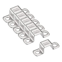 U Shaped Connector Bracket 18 x 22mm 304 Stainless Steel for Door Closed Bar Holder Strut Channel 6pcs