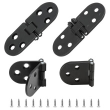4PCS Folding Table Hinge with Screws, 180 Degree Hinge Round Cabinet Hinge Heavy Duty Hinges, Folding Flip Top Hinge Zinc Alloy Hinges for Cupboard