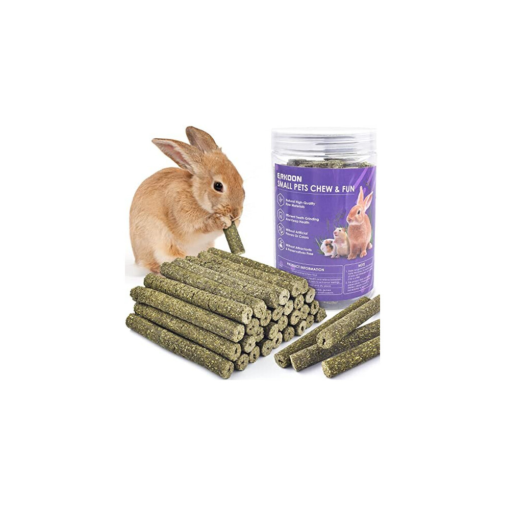 38 Pcs Timothy Grass Chew Sticks, Bunny Chew Toys for Teeth, Natural Timothy Hay Sticks Chinchilla Chew Toy for Rabbits, Guinea Pigs, Gerbil, Hamster
