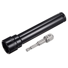 1/2" Drive Socket Accessory Set, 32mm Deep 6-Point Impact Socket 8" Length and 1/4" Hex Shank Adapter