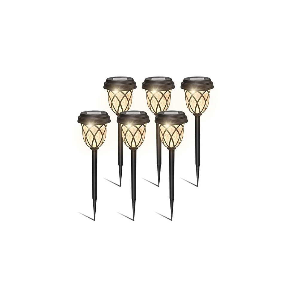 Garden Lights Solar Powered, 6 Pack Solar Lights Outdoor Garden Waterproof, LED Solar Path Lights, Solar Powered Outdoor Lights for