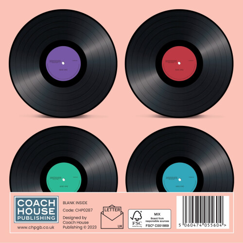 Vinyl Records Greetings Card (150x150 blank) 2