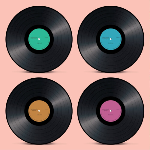 Vinyl Records Greetings Card (150x150 blank) 1