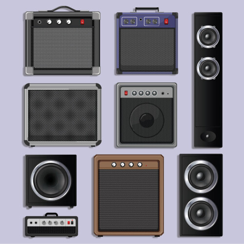 Music Speakers Greetings Card (150x150 blank) 1
