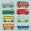 Camper Van Greetings Card (150x150 blank) 2